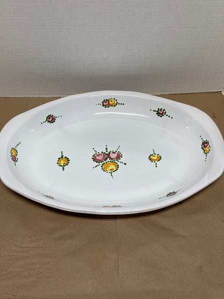 Oval Italian Serving Platter with Rose Buds