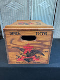 Anheuser-Busch Budweiser Wooden Crate with Hinged Lid