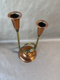 Copper And Brass Double Candle Stick Holder