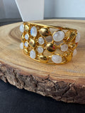 Julie Vos Antonia Mosaic 24K Gold Plated Cuff Bracelet