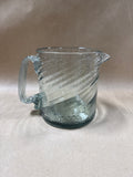Hand Blown Swirl Ribbed Water Pitcher