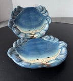 Pair of Certified International Blue Crab Dishes