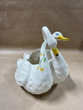 Ceramic Floral Swans Planter
