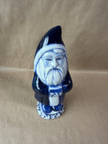 Ceramic Blue And White Santa With Bunny Designs