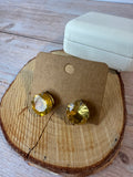 RJ Graziano Large Citrine Rhinestone Stud Earrings