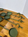 Green Metal Patio Rail Plant Holders - 7 Pieces