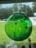 Hand Blown Green Glass Witch Ball