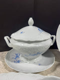 54-Piece Tharoud Limoges Monjovis Blue Floral Yotis China Set