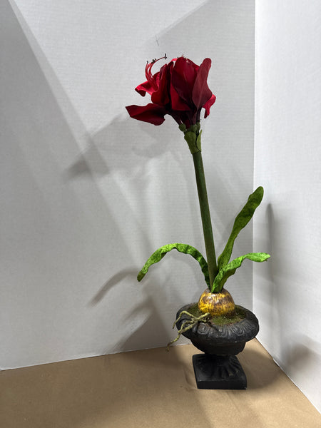 Artificial Amaryllis Flower In Urn