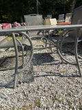 Patio Dining Set - Glass Top Rectangular Table + Four Matching Chairs