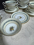 24-Piece Wedgwood England Appledore Cream Soup Bowls & Saucers Set