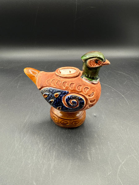 Terra Cotta Style Pheasant Candle Holder
