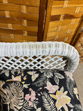 Lexington Casual White Wicker Chair with Ottoman, With Cushions