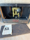 Black Marble Mantle Clock With Lion Head Handles NOT TESTED
