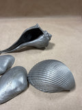 4 Piece Pewter Seashell Lot