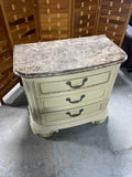 Thomasville French Provincial Marble Top Three Drawer end Table/Night Stand***HEAVY ITEM***