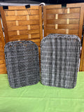 Set of 2 Decorative Baskets with Silver Tone Edges