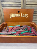 Lincoln Logs in Wooden Box