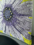 Purple & Chartreuse Daisy Hook Throw Pillow
