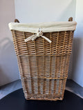 Brown Woven Wicker Hamper with Liner