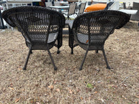 Rattan Patio Set: 2 Chairs and Coffee Table