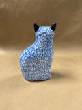 N.S. Gustin Blue Speckled Ceramic Cat