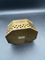 Small Brass Cricket Box With Heart Shape Cutouts