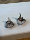 Etched Heart Sterling Silver Stud Earrings