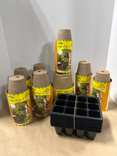 (B) Jiffy Pots And Seed Starter — 100 Pieces