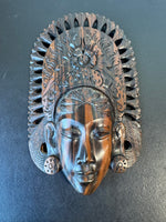 (D) Vintage Hand Carved Wooden Balinese Goddess Mask