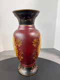Tole Style Fleur De Lis Ceramic Vase