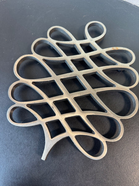 (B) Dansk Jens Quistgaard Floral Motif Metal Trivet