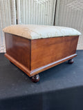Bombay Company Wooden Storage Ottoman with Floral Embroidered Cushion