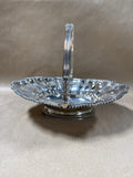 Heavy Silver Plate Basket With Swing Handle