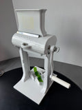 Cast Iron White Enamel Freestanding Manual Meat Cubing & Tenderizing Tool