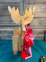 A-Vintage Wood Reindeer Box Basket Planter