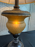 Pair of Ornate Resin & Glass Urn 3-Way Table Lamps (WORKS)