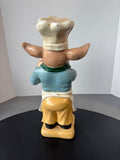 (B) Resin Pig Chef Statue