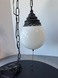 Black Metal Vintage Swag Globe Pendant Lamp (WORKS)