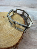 Square Link Silver Tone Bracelet