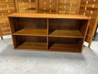 Teak Veneer Low Bookcase