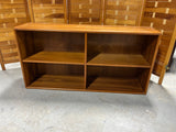 Teak Veneer Low Bookcase