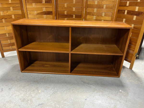 Teak Veneer Low Bookcase