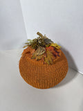 Tall Woven Pumpkin Basket With Lid