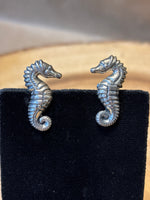 Vintage Sterling Seahorse Screw-On Earrings