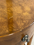 Baker Petite Round Accent Table with Drawer; Optional Casters