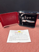 Pre policy Wine Set in Faux Croc Case