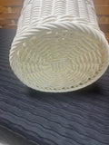 White Wicker Tall Round Basket with 2 Handles/Laundry Hamper Basket