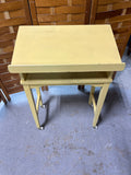 Yellow Painted Book Stand on Casters