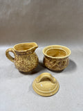 Pfaltzgraff Brown Spingeware Creamer And Sugar Bowl Set